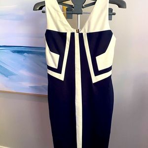 Hot little number! MIDI dress Navy and White block pattern. This is a stunner!